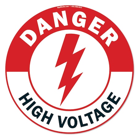 Signmission High Voltage 16in Non-Slip Floor Marker, 3PK, 16 in L, 16 in H, FD-C-16-3PK-99924 FD-C-16-3PK-99924